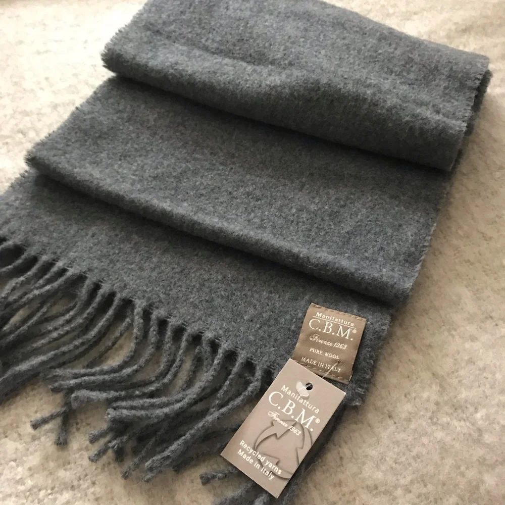 Italian Gray Pure Wool Scarf